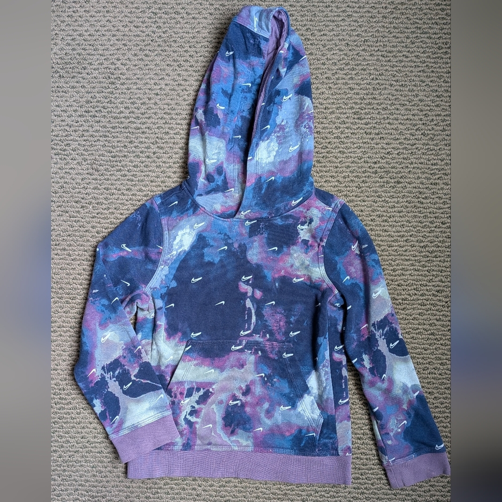 Kids Nike Purple Tie Dye/Marbles Hoodie. Used. Size XS Unisex - Picture 1 of 5